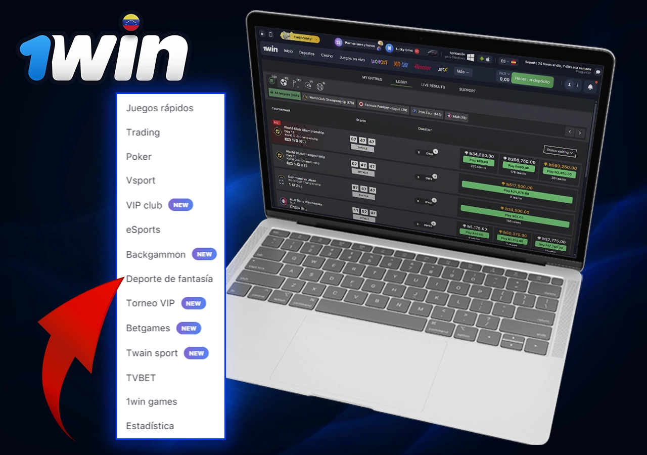 Información sobre deportes de fantasía en 1Win